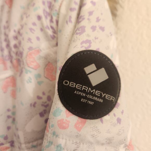 Obermeyer Women's Size 4 Pastel Floral Faux Fur Snow Jacket NWT - Picture 4 of 8
